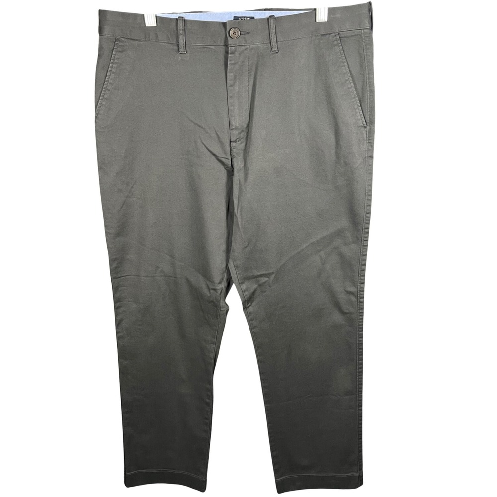 J.Crew Original Chino Men 35 Gray Straight Fit Cotton Stretch Pants